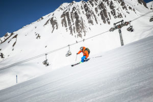 Leere Pisten beim Skifahren in St. Anton am Arlberg